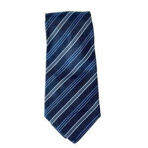 John Varvatos Navy Stripe Silk Tie